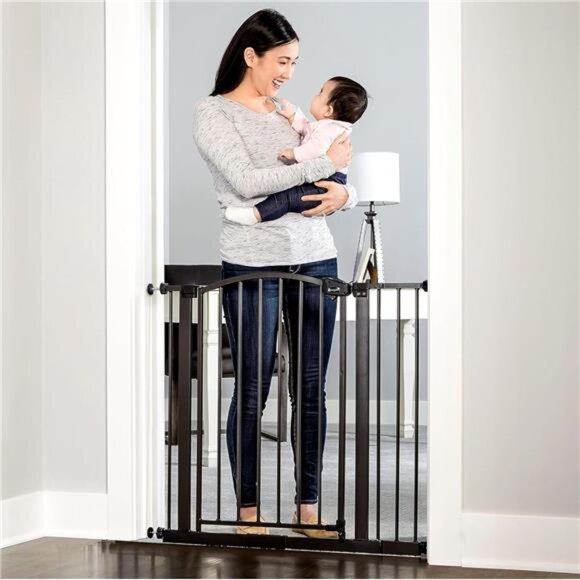Easy Step Arched Décor Walk Thru Baby Gate, Includes 4-Inch Extension Kit,4 Pack - Picture 1 of 7